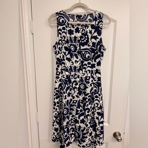 Talbots Belted Floral Print Dress